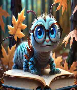 A tiny magician and an enchanted caterpillar